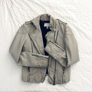 Muubaa real white leather jacket